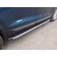 Пороги алюминиевые ТСС с накладкой серые для Skoda Kodiaq 2018-2021