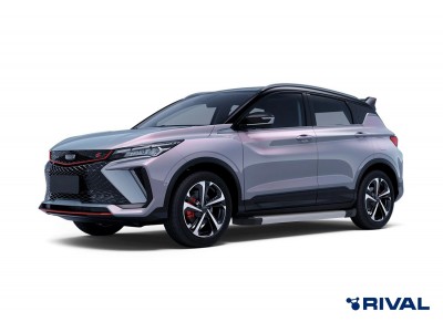 Порог-площадка "Silver" F173AL + комплект крепежа для Geely Coolray SX11 2023-н.в., Belgee X50 2023-н.в. №F173AL.1908.1
