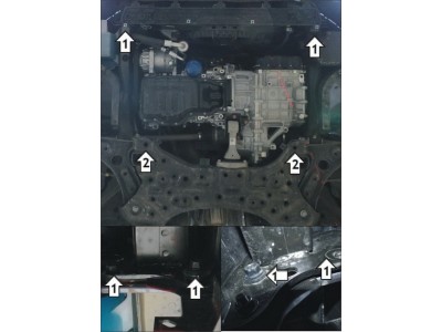 Защита картера двигателя, КПП (1,5 мм, сталь) для Hyundai Elantra седан 2016-2019, 2019-2020, Kia Cerato 2019-2021, 2021-н.в.