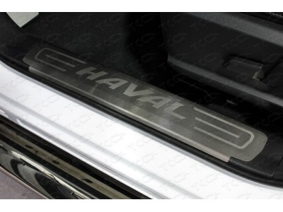 Накладки на пороги на пластик шлифованный лист надпись Haval 2 штуки для Haval F7 № HAVF719-15