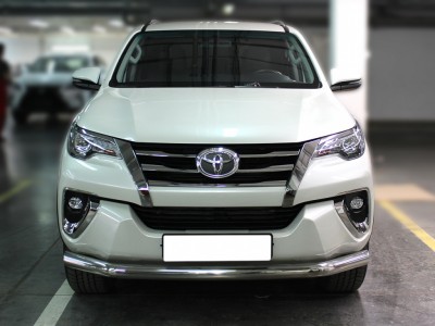 Защита переднего бампера одинарная d-76 для Toyota Fortuner 2020-н.в. TF20_1