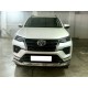Защита переднего бампера двойная d-76+60 для Toyota Fortuner 2020-н.в.