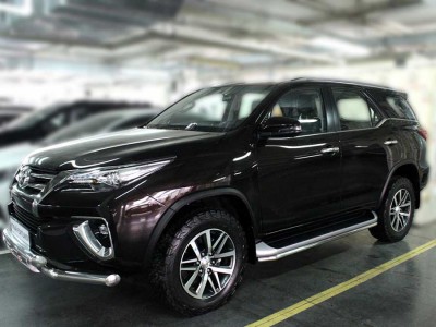 Обводы штатного порога d-43 для Toyota Fortuner 2020-н.в. TF20_2.1