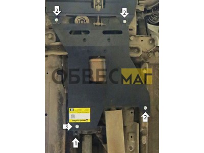 Усиленная защита датчика (2 мм, сталь) для Renault Kaptur 2016-2022, Renault Duster 2015-2021, 2021-2022, Renault Arkana 2019-2022, Nissan Terrano 2014-2022