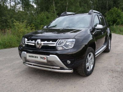 Защита передняя двойная 60/42 мм для Renault Duster № RENDUST15-03