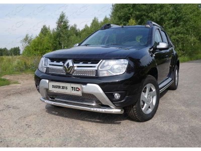 Защита переднего бампера с ДХО 60 мм для Renault Duster № RENDUST15-05