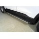 Пороги алюминиевые "Slim Line Silver" 1820 мм ТСС для Hyundai Santa Fe IV Рестайлинг 2020 – 2023 