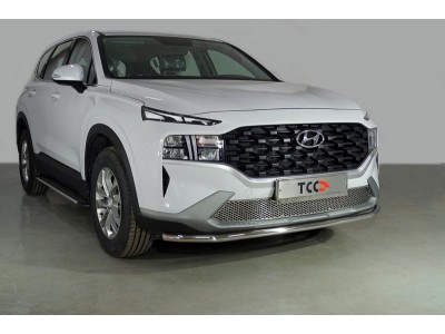 Защита передняя нижняя 42,4 мм для Hyundai Santa Fe IV Рестайлинг 2020 – 2023 HYUNSF21-27