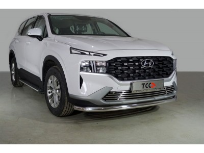 Защита передняя нижняя 60,3 мм для Hyundai Santa Fe IV Рестайлинг 2020 – 2023 HYUNSF21-28