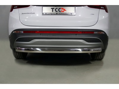 Защита задняя (овальная) 75х42 мм ТСС для Hyundai Santa Fe IV Рестайлинг 2020 – 2023