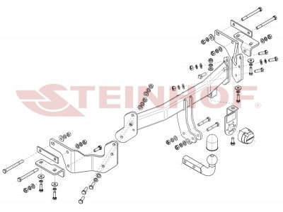 Фаркоп для Hyundai Santa Fe III (DM) 09/2012-2018, Kia Sorento II 11/2012-2020 условно-съемное крепление шара №K-035