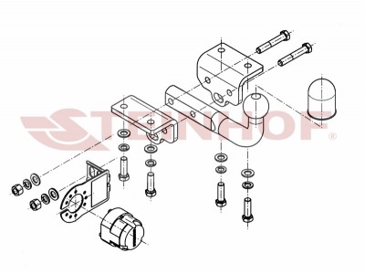 Фаркоп для Volkswagen Amarok 2010-2022 условно-съемное крепление шара №V-020