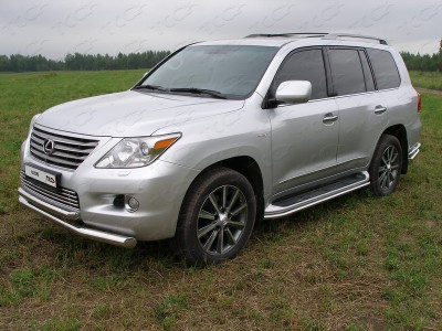 Защита передняя двойная 76-60 мм для Lexus LX-570 № LEXLX570-01