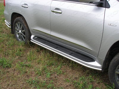 Защита штатных порогов  42 мм для Lexus LX-570 № LEXLX57012-02