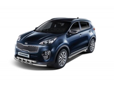 Защита порогов вогнутые d=63 мм (НПС) для Kia Sportage 2016-2022 №06040201