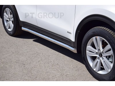 Защита порогов вогнутые d=63 мм (НПС) для Kia Sportage 2016-2022