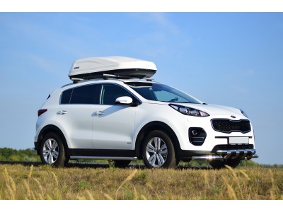 Защита порогов вогнутые d=63 мм (НПС) для Kia Sportage 2016-2022
