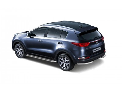 Защита порогов с алюм. площадкой d=51 мм (НПС) для Kia Sportage 2016-2022