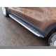 Пороги алюминиевые ТСС с накладкой серебристые для Kia Sportage 2016-2018