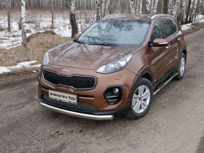Защита передняя овальная 75х42 мм для Kia Sportage № KIASPORT16-20