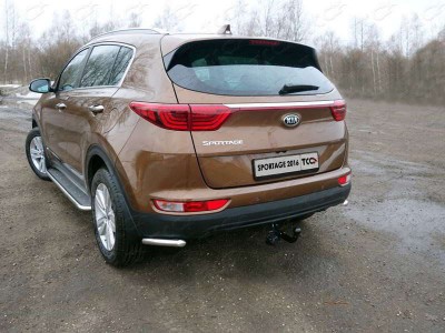 Защита задняя уголки 42 мм ТСС для Kia Sportage 2016-2018