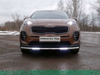 Защита переднего бампера с ДХО 60 мм для Kia Sportage № KIASPORT16-22