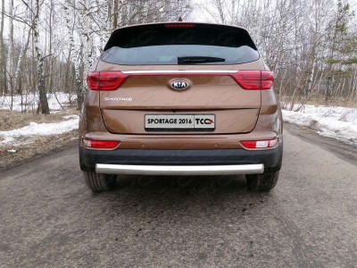 Защита заднего бампера овальная 75х42 мм для Kia Sportage № KIASPORT16-25