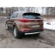Защита заднего бампера овальная 75х42 мм ТСС для Kia Sportage 2016-2018