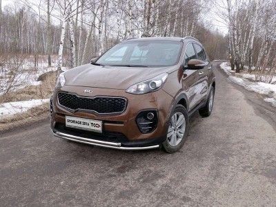 Защита передняя двойная 42-42 мм ТСС для Kia Sportage 2016-2018