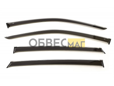 Дефлекторы боковых окон Cobra Tuning с хромированными молдингами для Haval F7 № H60619CR