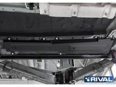 Защита трубок кондиционера + комплект крепежа, Rival, Сталь для Jetour X90 Plus,  V-1.6, V-2.0, Робот, передний, 2023-н.в.