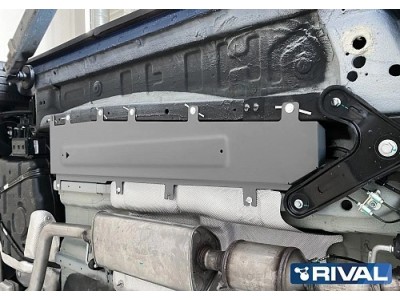 Защита тормозных магистралей + коплект крепежа, RIVAL, Алюминий для Jetour X90 Plus, V-1.6,Робот, передний, 2023-н.в.