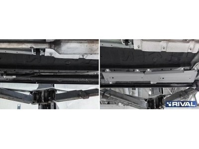 Защита трубок кондиционера + комплект крепежа, Rival, Алюминий для Jetour X90 Plus, V-1.6, V-2.0, Робот, передний, 2023-н.в.