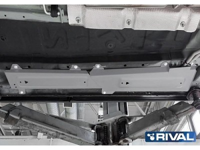 Защита трубок кондиционера + комплект крепежа, Rival, Алюминий для Jetour X90 Plus, V-1.6, V-2.0, Робот, передний, 2023-н.в.