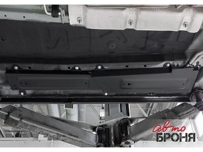 Защита трубок кондиционера + комплект крепежа, АвтоБРОНЯ, Сталь для Jetour X90 Plus, V-1.6, V-2.0, Робот, передний, 2023-н.в.