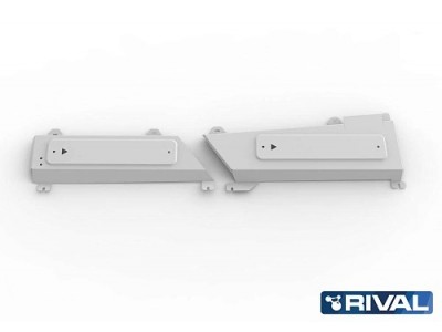 Защита трубок кондиционера + комплект крепежа, Rival, Алюминий для Jetour X90 Plus,  V-1.6, V-2.0, Робот, передний, 2023-н.в. №333.0940.1