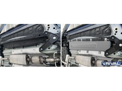 Защита тормозных магистралей + коплект крепежа, RIVAL, Алюминий для Jetour X90 Plus, V-1.6,Робот, передний, 2023-н.в.