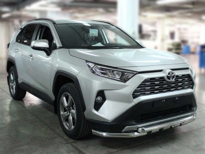 Защита переднего бампера d-60 с доп.накладками для Toyota RAV-4 2019 – н.в. TRN19_1.7