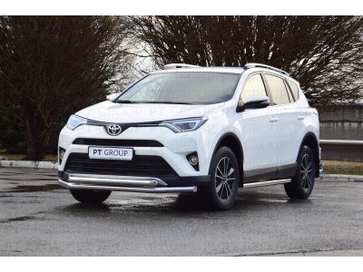 Защита порогов d=63 мм (НПС) для Toyota RAV4 2013-2018