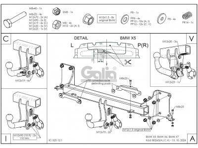 Фаркоп оцинкованный для BMW X5 G05 2018-н.в., BMW X7 G07 2019-н.в., BMW X6 G06 2019-н.в. быстросъемное крепление шара №B026C