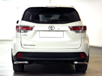 Защита заднего бампера "уголки" одинарные d-60 для Toyota Highlander 2017-2019 HYG2017_3