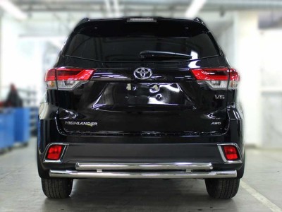 Защита заднего бампера радиусная двойная d-60+53 для Toyota Highlander 2017-2019 HYG2017_3.2