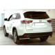 Защита заднего бампера "уголки" одинарные d-60 для Toyota Highlander 2017-2019
