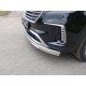 Защита передняя овальная с ДХО 75х42 мм ТСС для Hyundai Santa Fe Grand 2016-2021