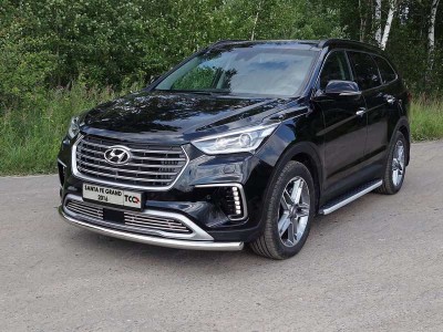 Защита переднего бампера 60 мм для Hyundai Santa Fe Grand № HYUNSFGR16-03