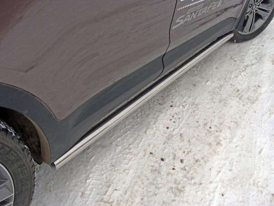 Пороги труба 60 мм для Hyundai Santa Fe Grand № HYUNSFGR16-14