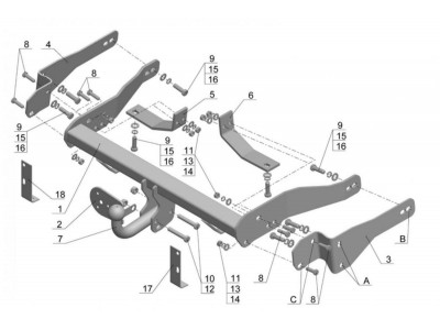 ТСУ Фаркоп Avtos на Chevrolet Captiva № CV 05