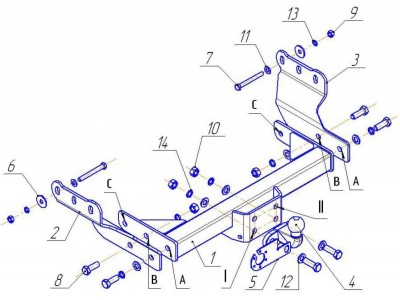 ТСУ Фаркоп Avtos на Ford Transit № FD 26