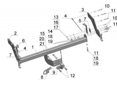 ТСУ Фаркоп Avtos на Ford Ranger 1999-2007 № FD 28