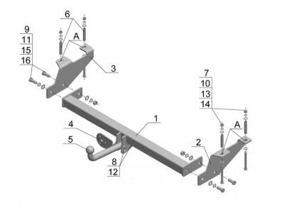 ТСУ Фаркоп Avtos на Great Wall Wingle 3 № GW 06